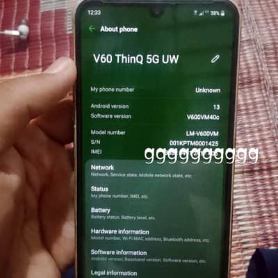 LG V60 ThinQ 5G ful ok fon  bast for camra and gaming 32000