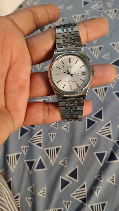 ALBA Quartz Watch | Day & Date | Stainless Steel | Water Resistant