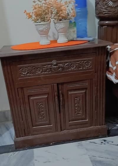Chinoity Wooden Double Bed Set