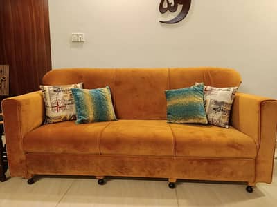 3 seater orange sofe for sale