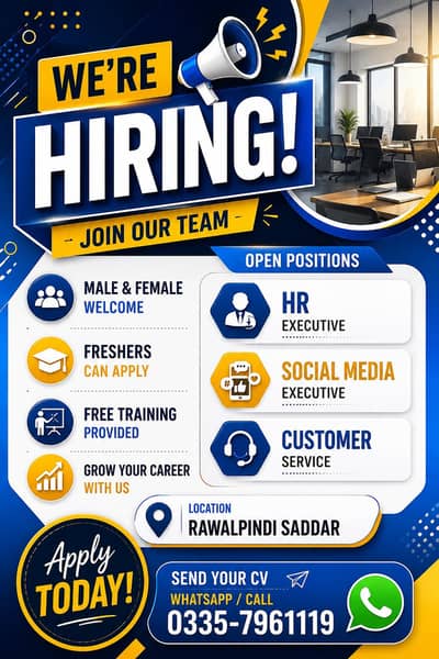 ‍ Office Staff Required | Male & Female