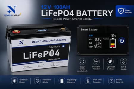 12 Volts-100 Ampere (LiFePO4 Lithium Battery)