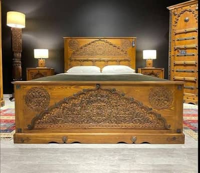 Bed set/swati wooden bed set/swati handmade bed/Chinoty bed set/luxury