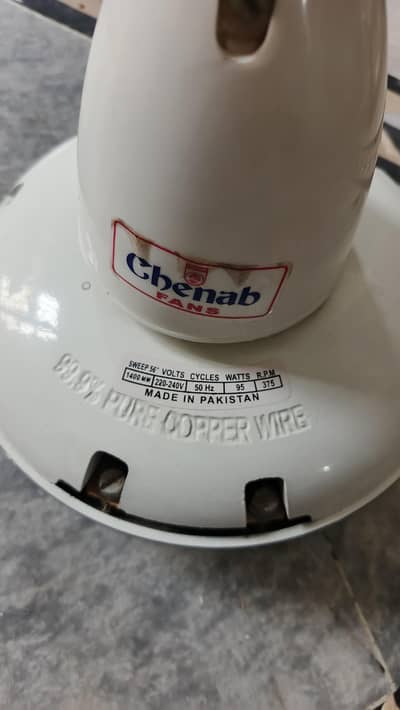 Chenab Ceiling Fans 100% original and perfectly working Cooper