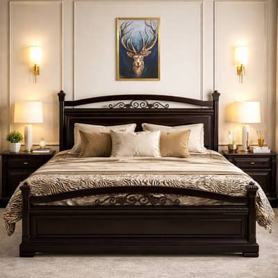 Bed set with dressing table and side tables