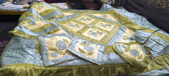Silk Bridal embroidery bed set