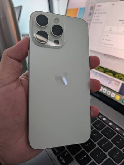 Apple iPhone 15 PRO MAX Pta Approved - White Titanium | 256 GB | 100BH