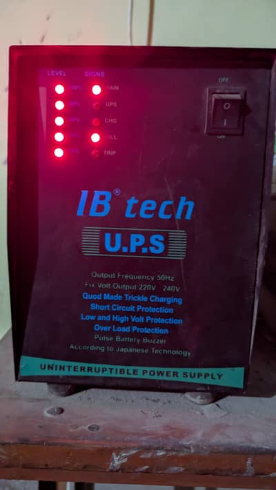1000 Watt U. P. S, Brand I. B Tech With 2 Batteries 21 Plates