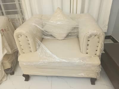 7 Seater White Sofa Set New