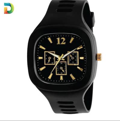 Stylish Black & Gold Analog Watch For Men - Brand New