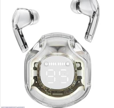 Transparent Case Digital Wireless Earbuds - Brand New