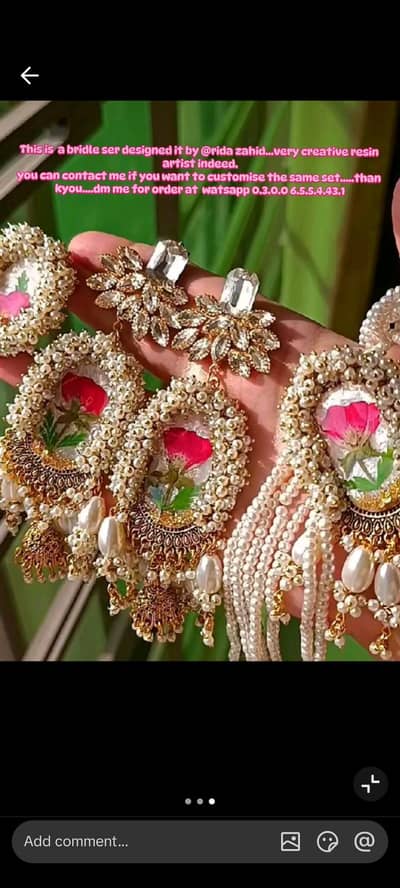 Customized handmade resin jewelry set