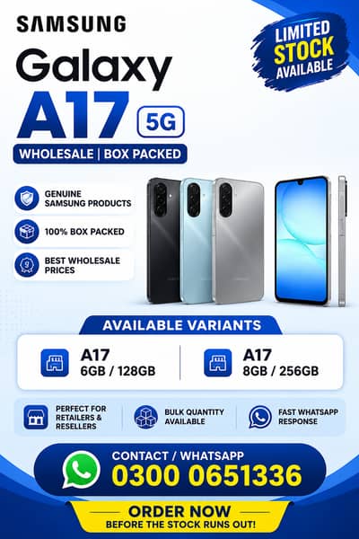Samsung Galaxy A17 Wholesale | Box Packed | 6GB/128GB & 8GB/256GB