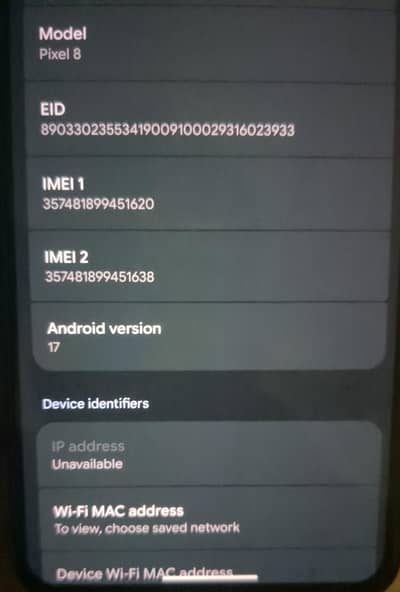 Google Pixel 8 official PTA approved android 17