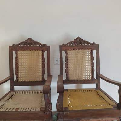 Sheesham wood vintage chairs