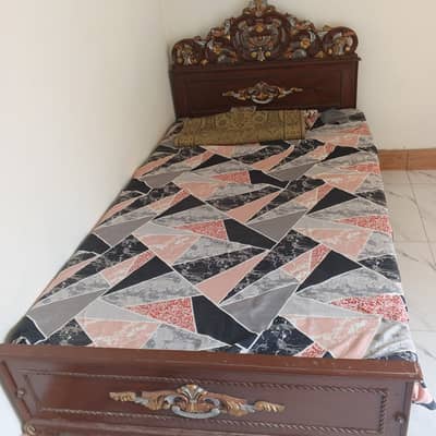 2 Sheesham Wooden Single Beds