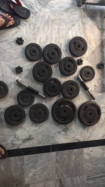 6 2 kg plates 4 1 kg plates 2 5 kg plates