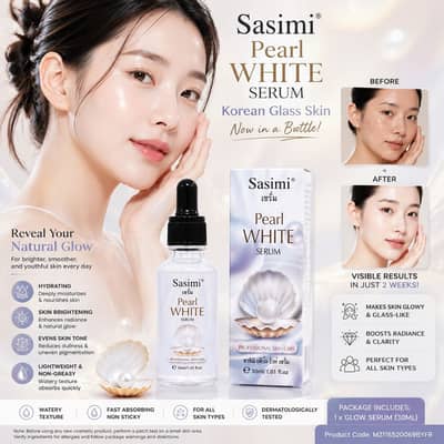 Sasimi Korean Glass Skin Glow Serum (30ml) – Get Instant Pearl Shine!