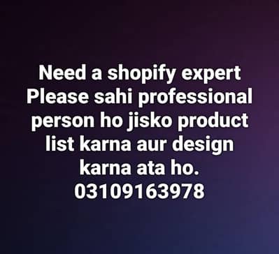 shopify Expert person required
