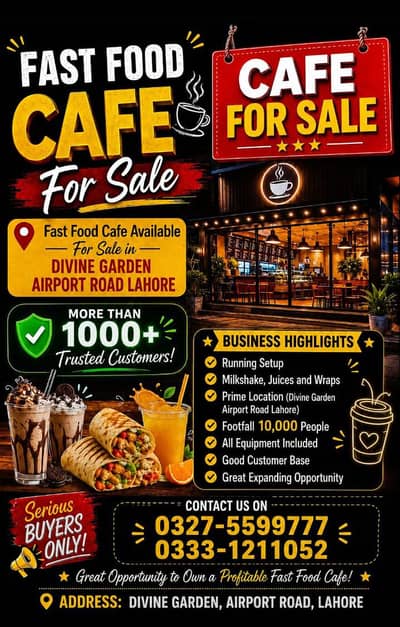 Restaurant for Sale- GOLDEN OPPORTUNITY