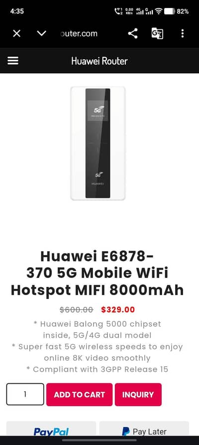 Huawei power bank 8000mah 1.45"  5G Display model E 6878