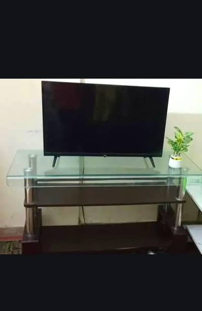 Console LED TV Table / Glass Top – Good Condition