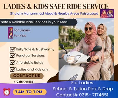 ladies and kids ride services