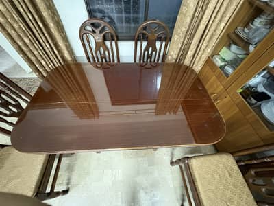 Wooden Dining Table with 6 chairs