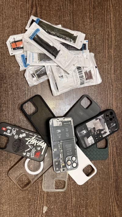 Iphone 13 pro max 9 covers and 13 apple watch bands combo for sale