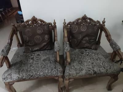 4 Seater Wooden Carved Set
