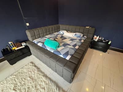King Size bed with side table