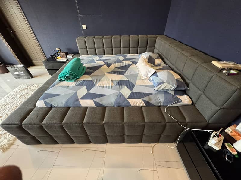 King Size bed with side table 1