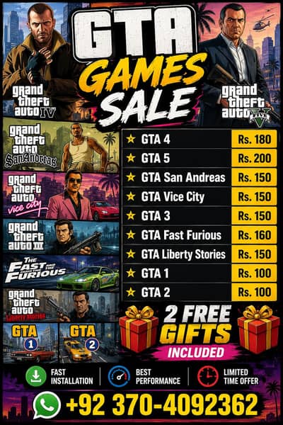 All GTA PC Games are available for PC laptop With Mods