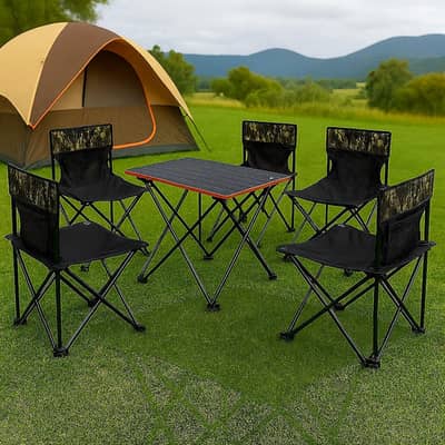 Imported New Foldable Chair And Table Set - 5 Chair and 1 Table -