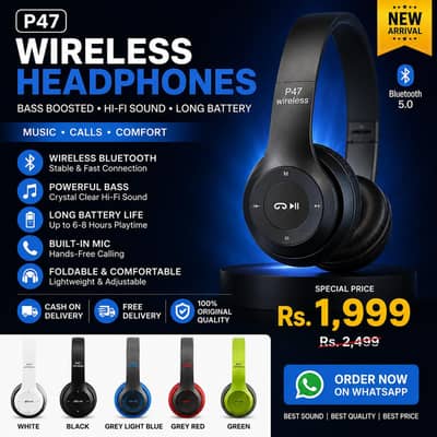  P47 Wireless Bluetooth Headphones