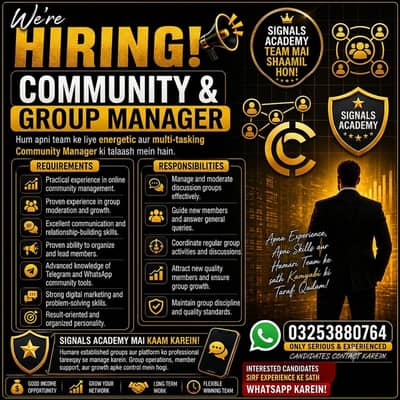 Community & Group Operations Manager Wanted