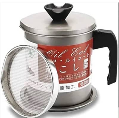 Oil Fryer Cooker with Stainless Steel Fine Mesh & Lid