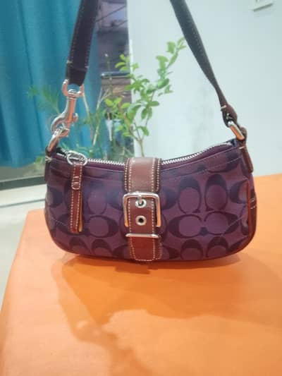 Authentic Coach Signature Purple Mini Shoulder bag - Preloved