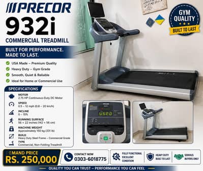 Treadmil Precor 932i  USA made Heavy Duty Excellent condition
