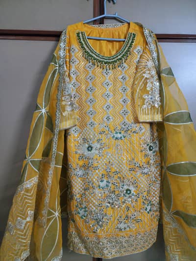 Bride Dress For mehndi Event in luxury Silk