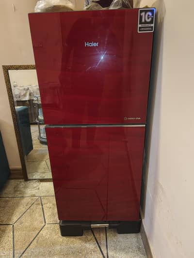 Haier Red Glass Fridge
