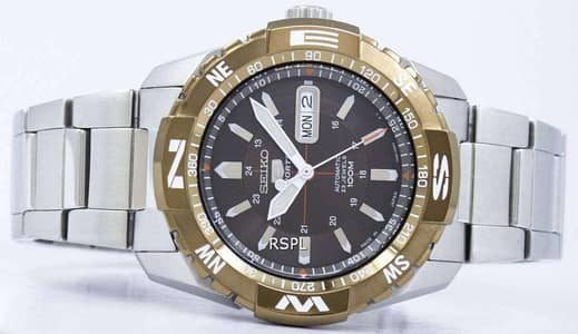 Men’s Seiko 5 Sports Stainless Steel Automatic 23 Jewels Wristwatch
