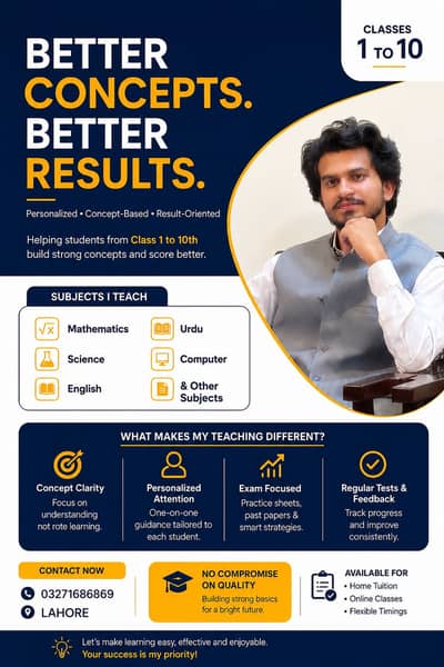 Home Tutor for Class 1–10 | Lahore