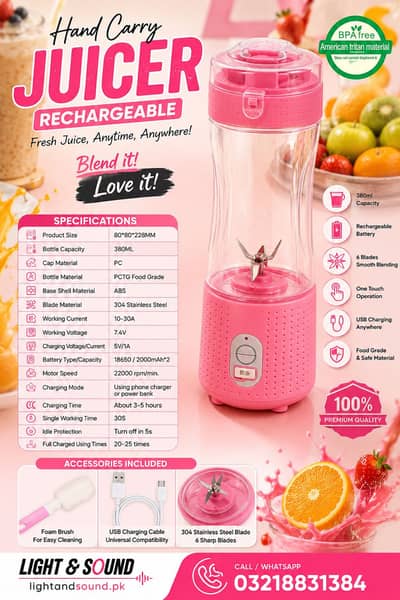 Portable fruit blender for healthy life