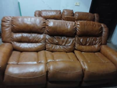 luxry Brown leather reclyner sofas