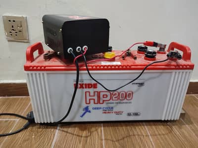 Exide 200 HP 130 A battery with new charger.