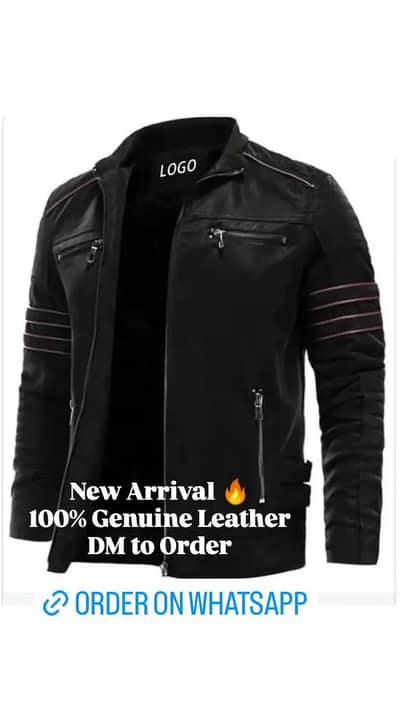 Genuine leather jacket Black premium Quality