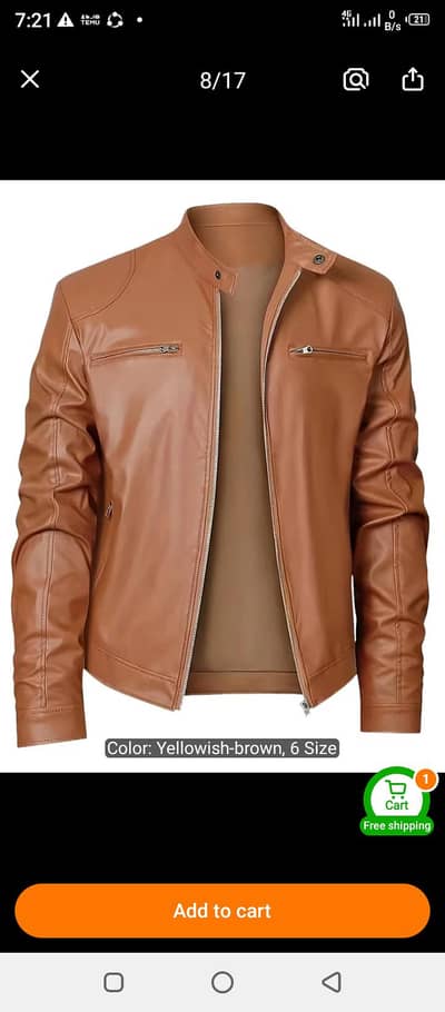Genuine tan brown Men's Leather jacket premium Quality
