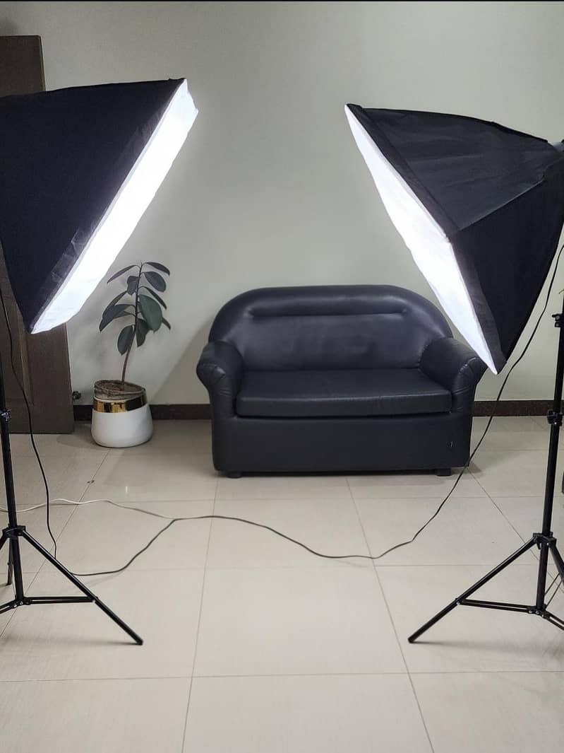 2x Softboxes with light Holders 0