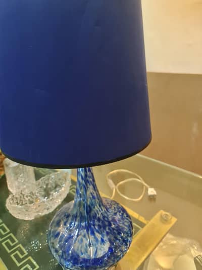 blue glass lamp